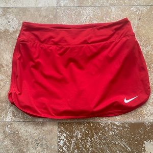 Red Nike Pure Court Dri Fit Tennis Skirt Skort Size Medium